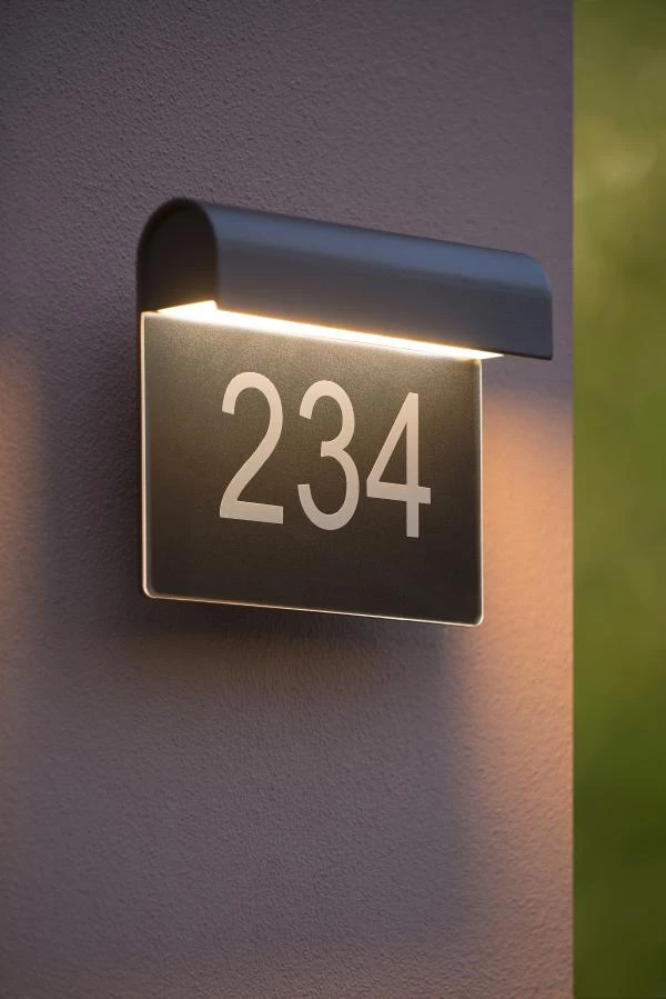 Lucide THESI LED - Lámpara de pared Dentro/Fuera - LED - 1x8W 3000K - IP54 - Negro - ambiente 1